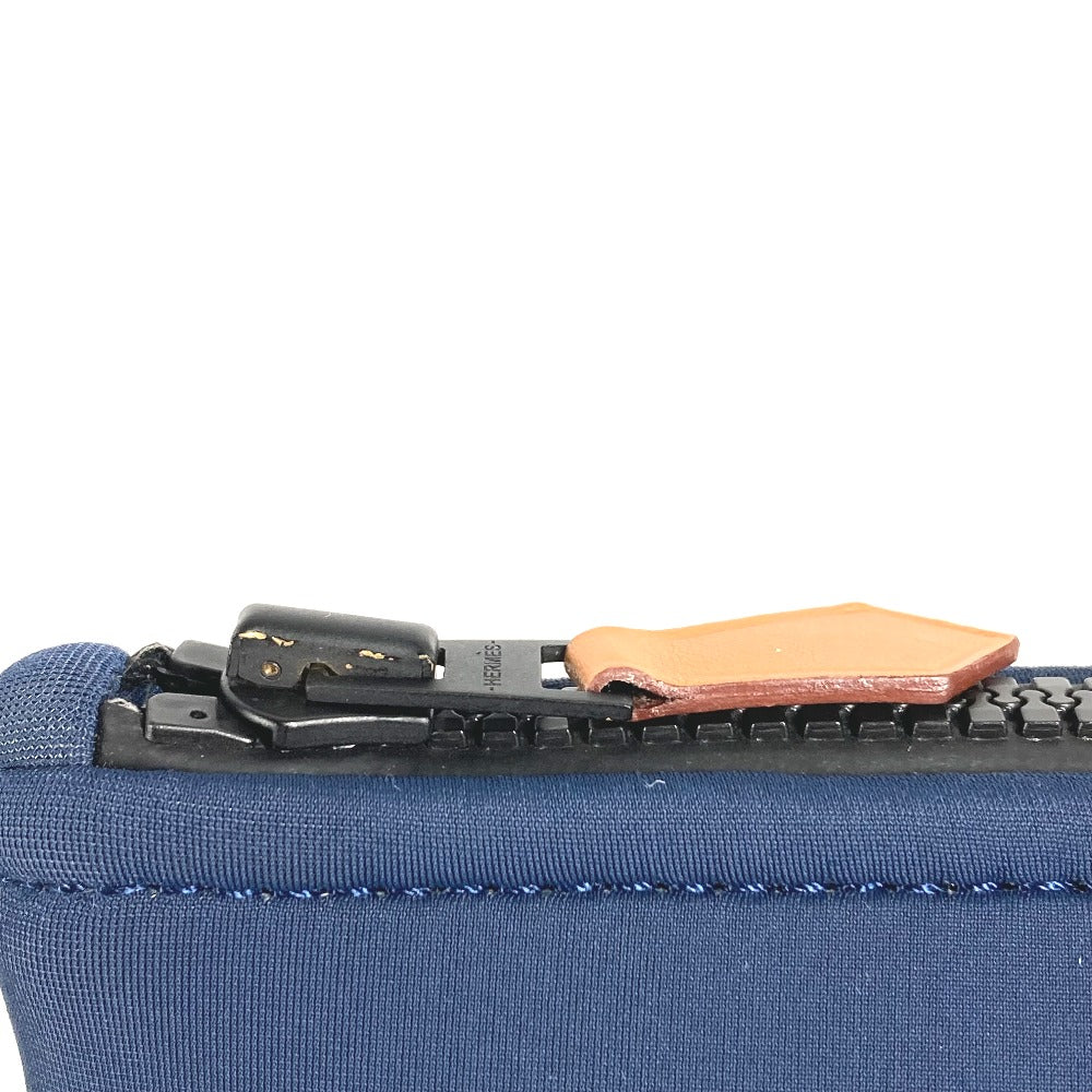 HERMES Pouch polyamide Navy Flat pouch Neoban Pouch MM Women Used Authentic