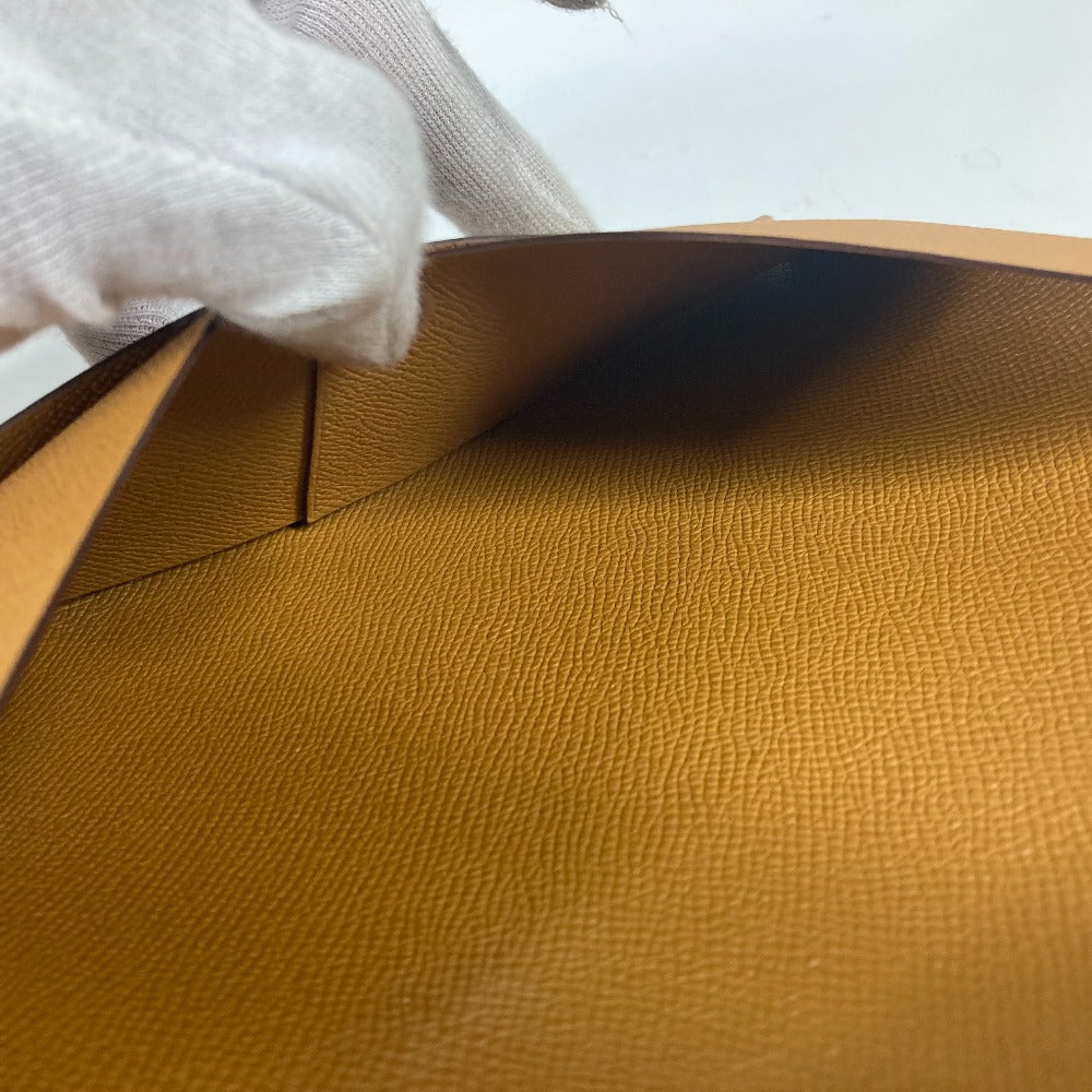 HERMES Clutch bag Epsom Brown x pink With porch Calvi GM unisex(Unisex) Used Authentic