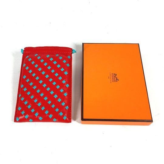 HERMES Pouch Anyo Miro Red x blue purse Pochette pillow PM Women Secondhand Authentic