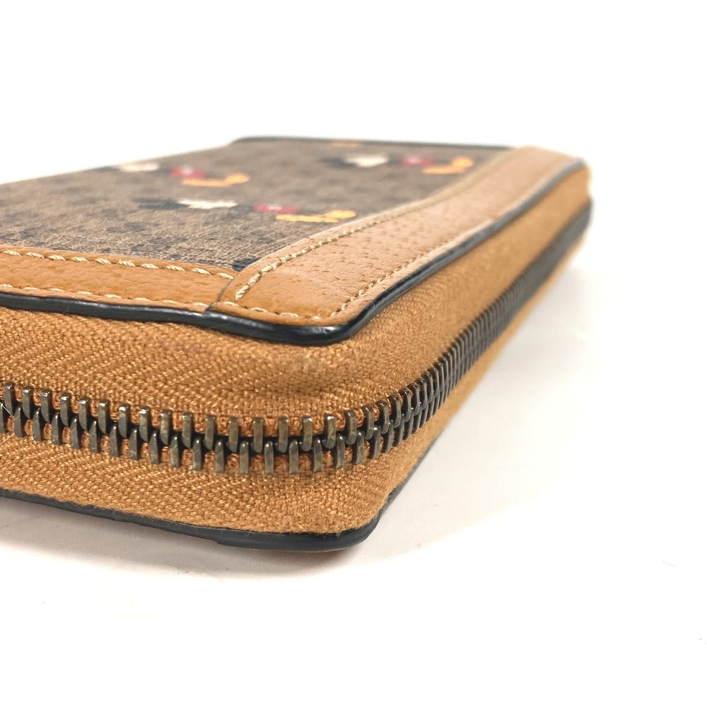 GUCCI Long Wallet Purse 602532 GG Supreme Canvas Beige x brown Mini GG Supreme DISNEY Disney collaboration Mickey Mouse Women Used Authentic