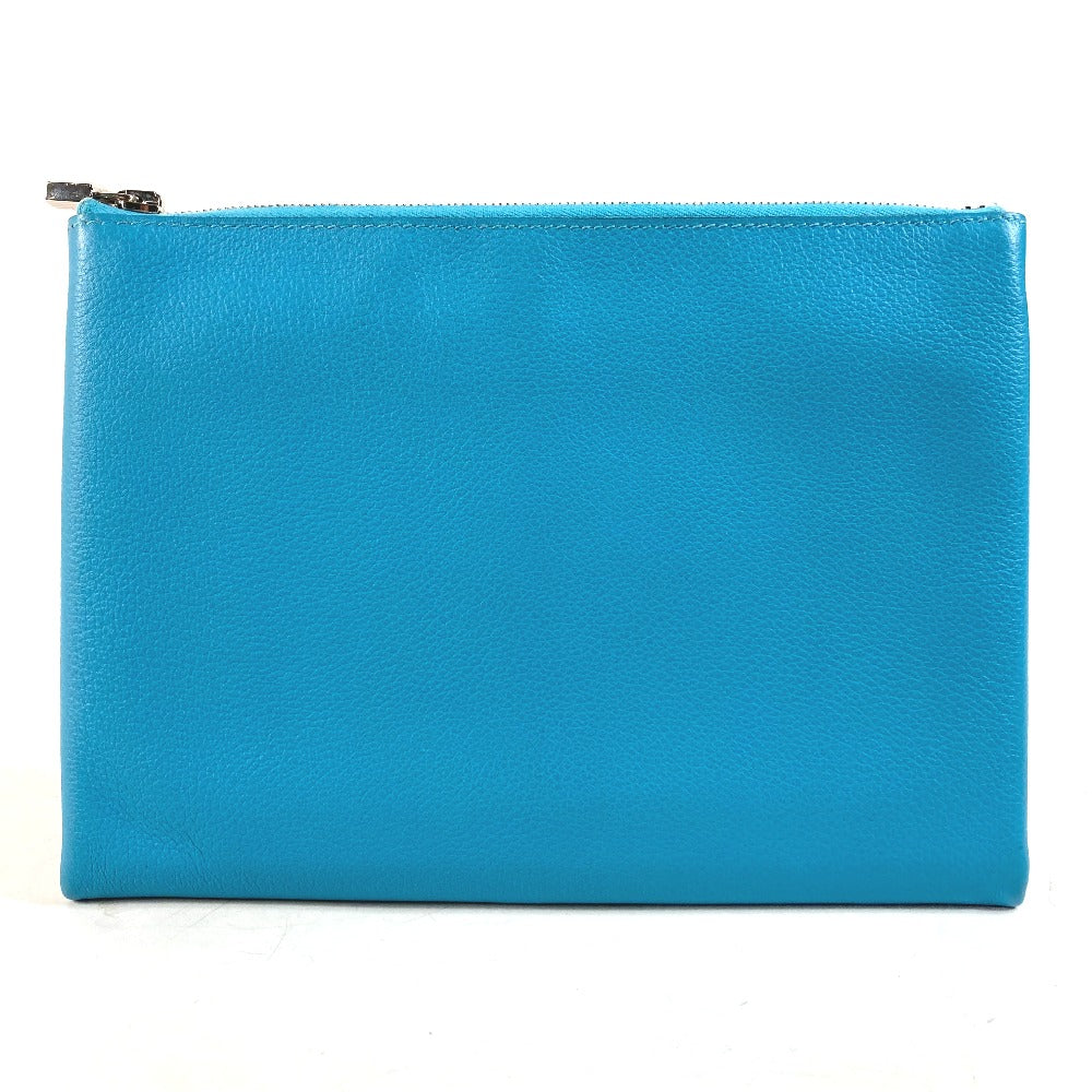 HERMES Pouch Evercolor blue flat Atto GM Women(Unisex) Used Authentic