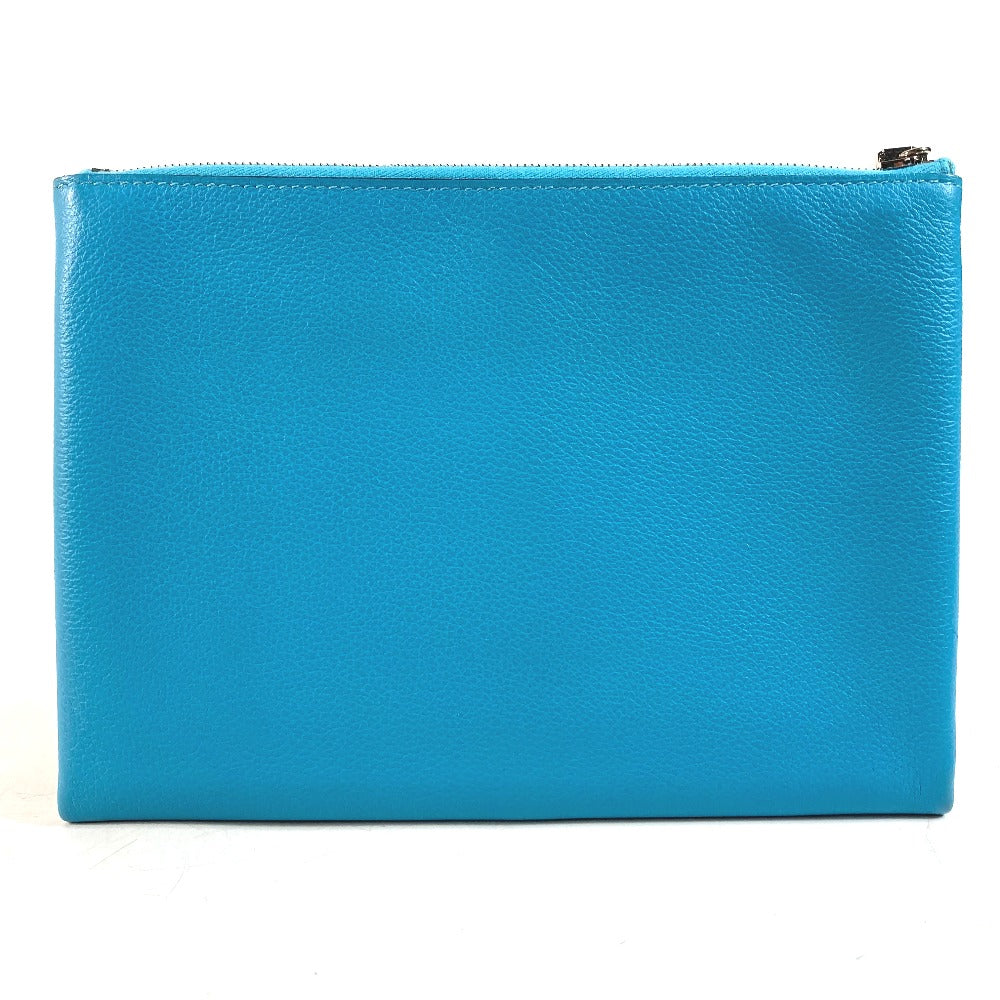 HERMES Pouch Evercolor blue flat Atto GM Women(Unisex) Used Authentic