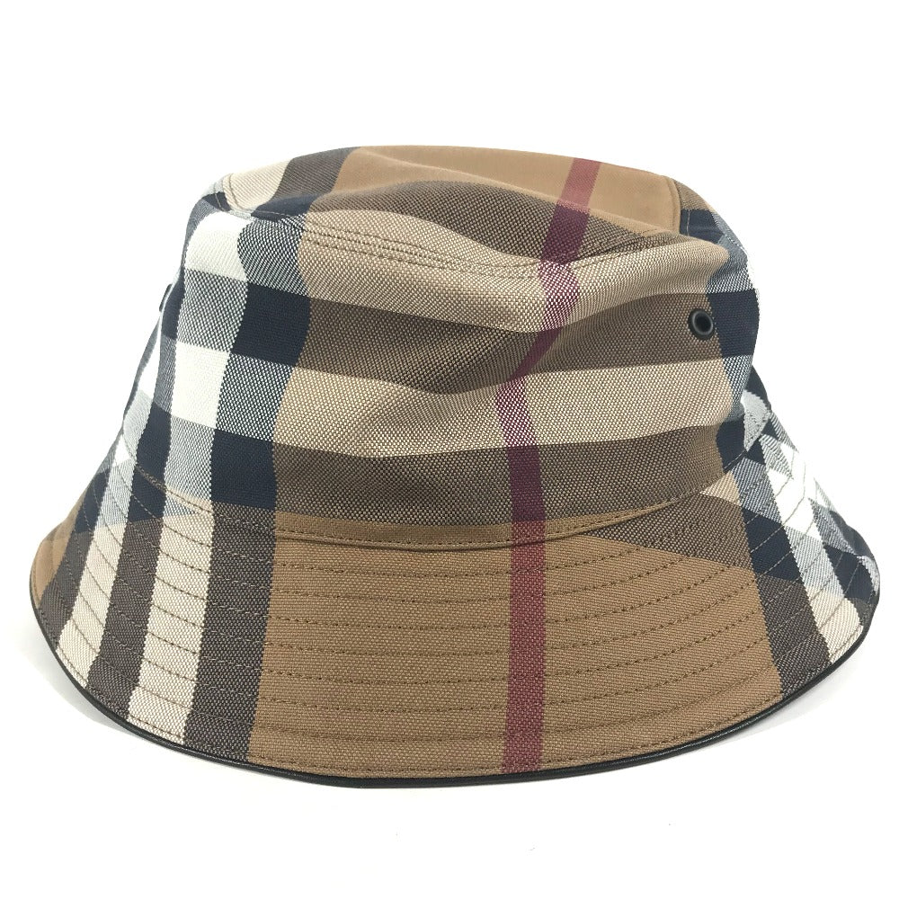 BURBERRY hat 8052981 cotton beige check Women S Used Authentic