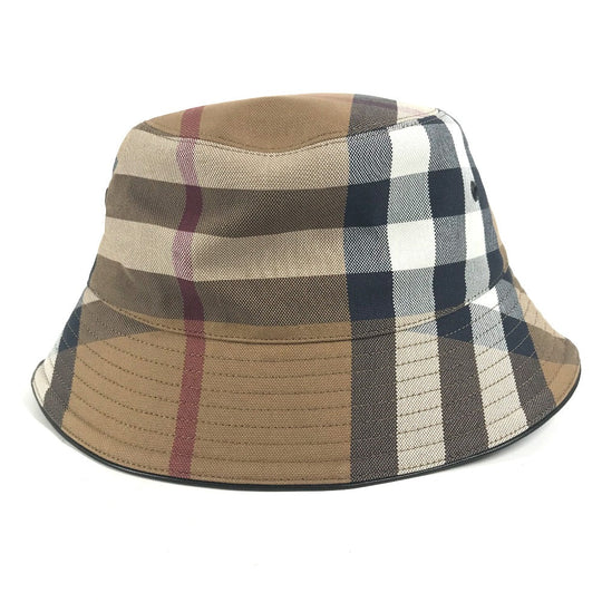 BURBERRY hat 8052981 cotton beige check Women S Used Authentic
