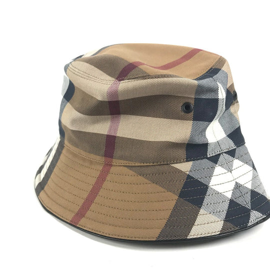 BURBERRY hat 8052981 cotton beige check Women S Used Authentic