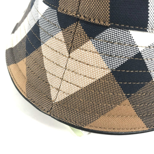 BURBERRY hat 8052981 cotton beige check Women S Used Authentic