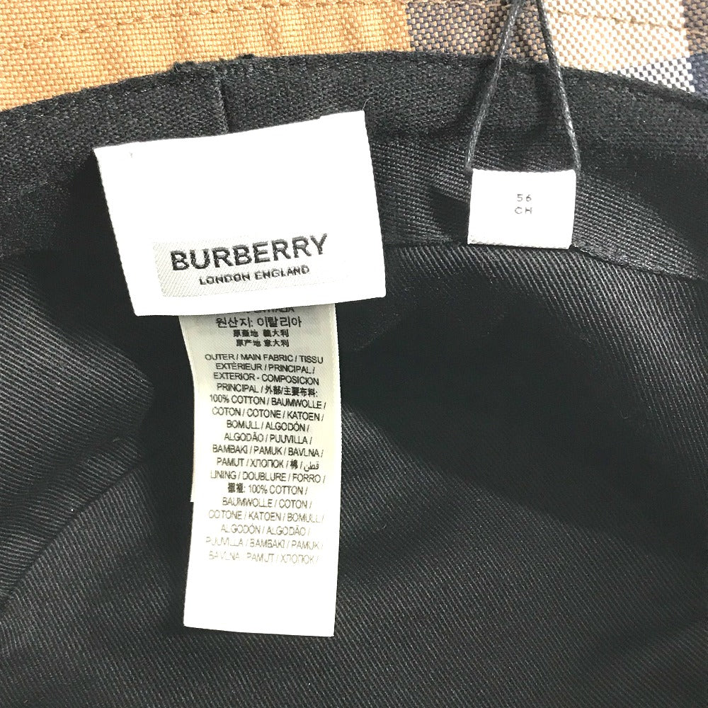 BURBERRY hat 8052981 cotton beige check Women S Used Authentic