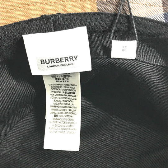 BURBERRY hat 8052981 cotton beige check Women S Used Authentic