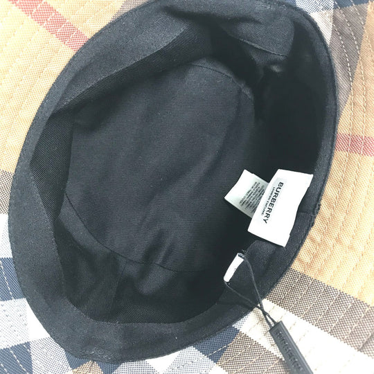 BURBERRY hat 8052981 cotton beige check Women S Used Authentic