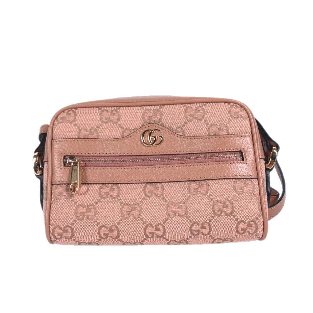 GUCCI Shoulder Bag 574493 Canvas / leather pink Crossbody GG Ophidia Women Used Authentic