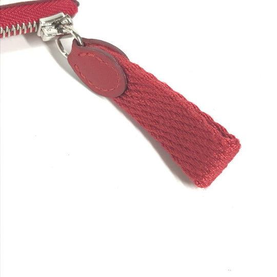 HERMES Pouch leather pink Carre pocket Women Used Authentic