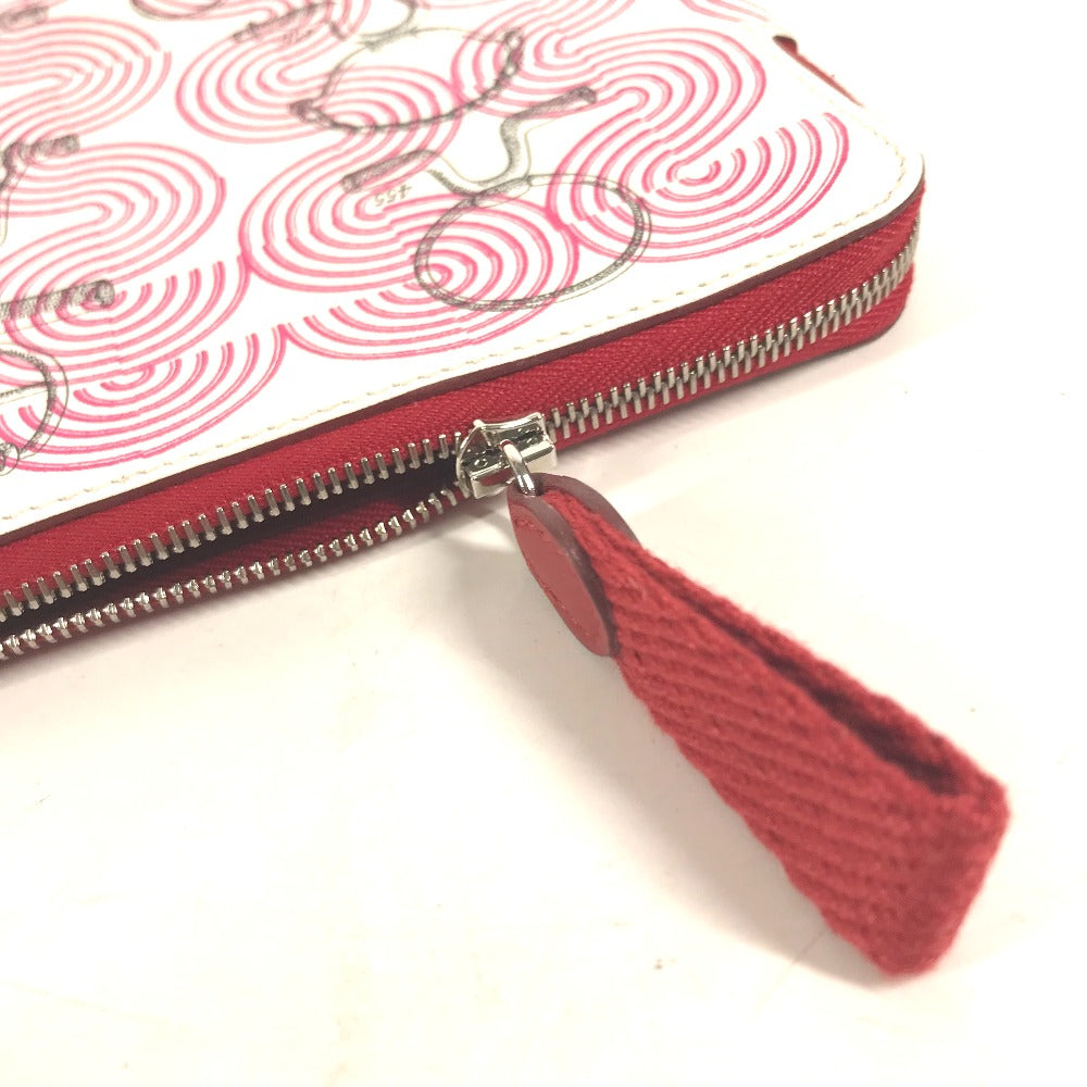 HERMES Pouch leather pink Carre pocket Women Used Authentic