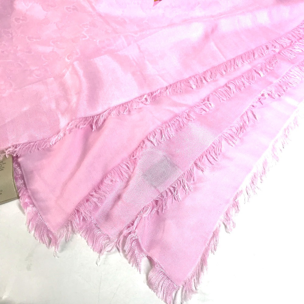 GUCCI shawl 663676  Silk, Rayon pink Floral GG logo Flora Women Used Authentic