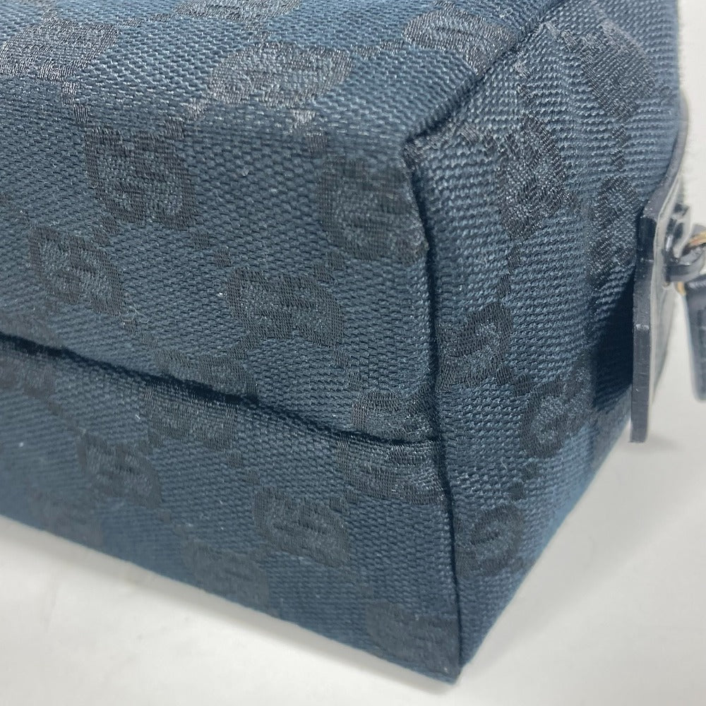 GUCCI Pouch 039.1117 GG canvas black GG Women Used Authentic