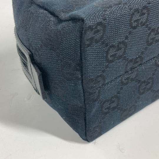 GUCCI Pouch 039.1117 GG canvas black GG Women Used Authentic