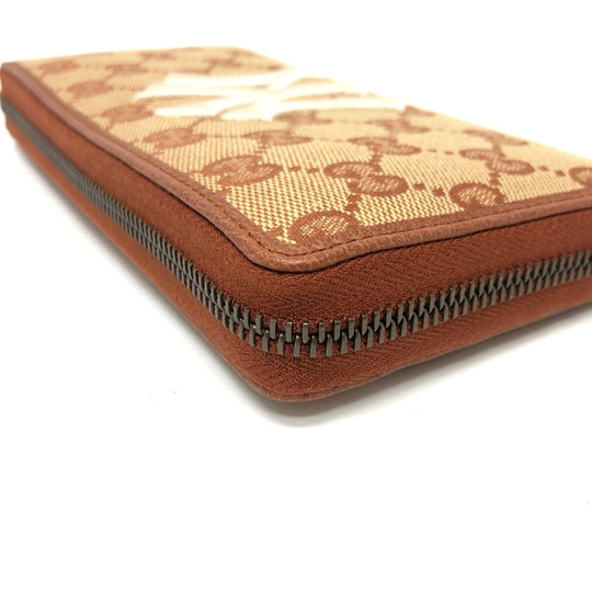 GUCCI Long Wallet Purse 547791 GG canvas / leather beige GG New York Yankees collaboration NY Women Used Authentic