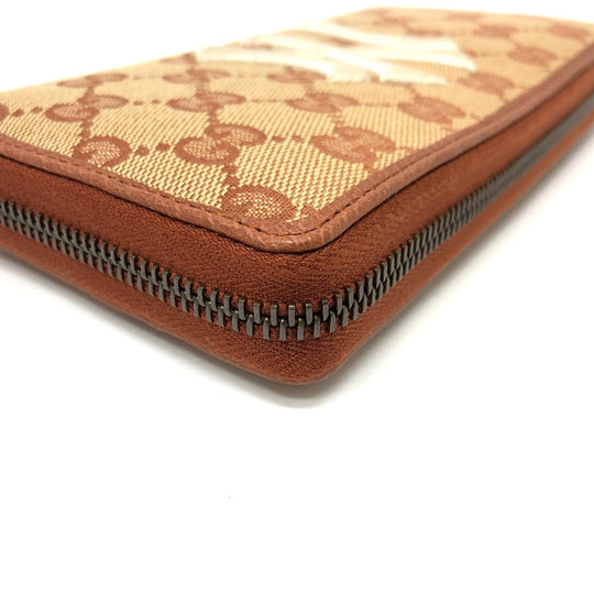 GUCCI Long Wallet Purse 547791 GG canvas / leather beige GG New York Yankees collaboration NY Women Used Authentic