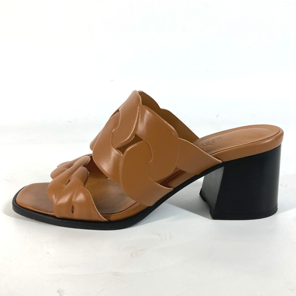 HERMES Sandals leather beige Gabby Women 36.5 Used Authentic