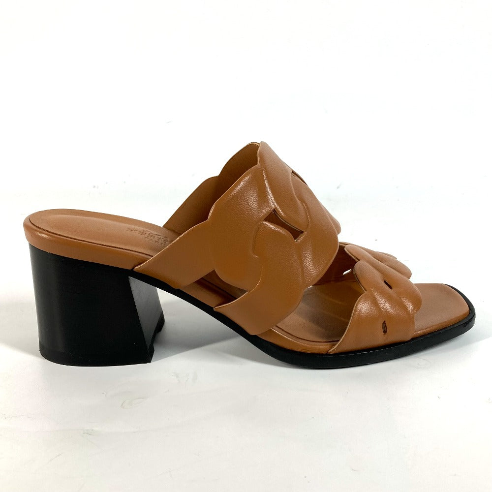 HERMES Sandals leather beige Gabby Women 36.5 Used Authentic