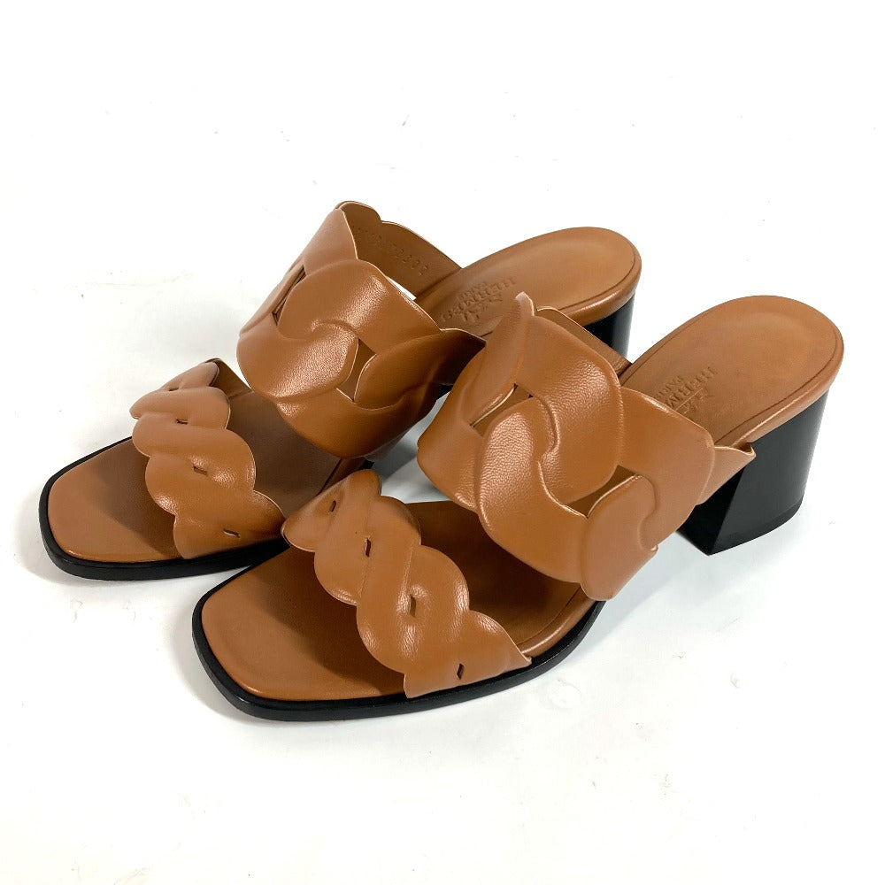 HERMES Sandals leather beige Gabby Women 36.5 Used Authentic