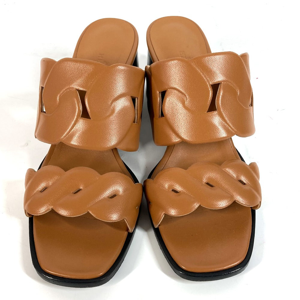 HERMES Sandals leather beige Gabby Women 36.5 Used Authentic