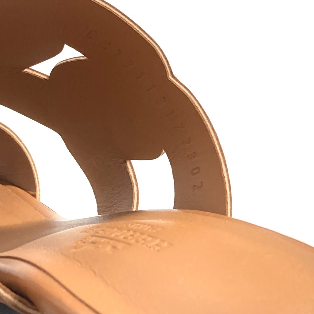 HERMES Sandals leather beige Gabby Women 36.5 Used Authentic