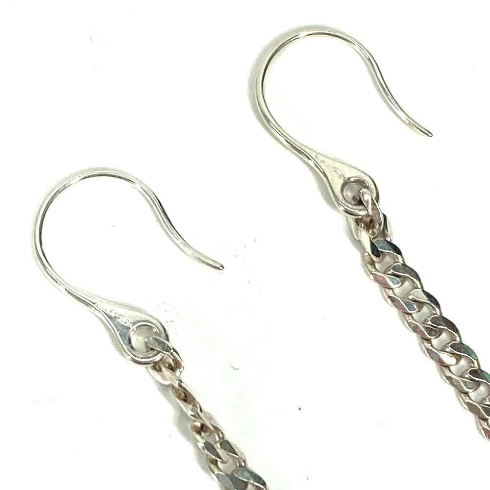 GUCCI Pierce metal Silver Hook Chain Logo Bar lariat Women Used Authentic