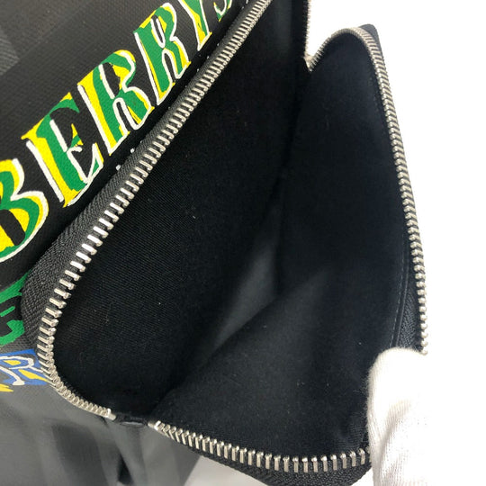 BURBERRY Backpack PVC gray graphic Women Used Authentic
