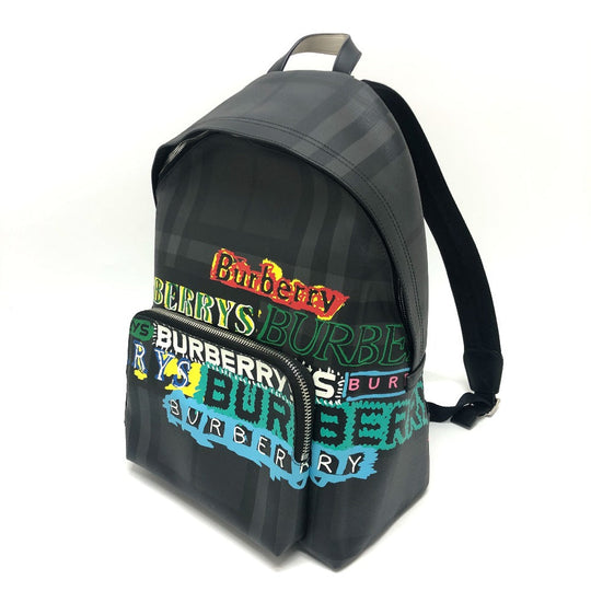 BURBERRY Backpack PVC gray graphic Women Used Authentic