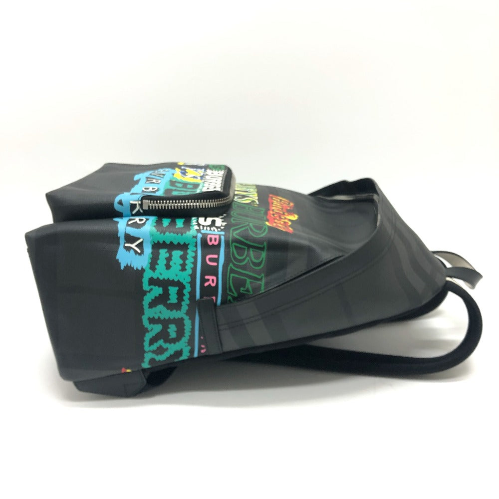 BURBERRY Backpack PVC gray graphic Women Used Authentic