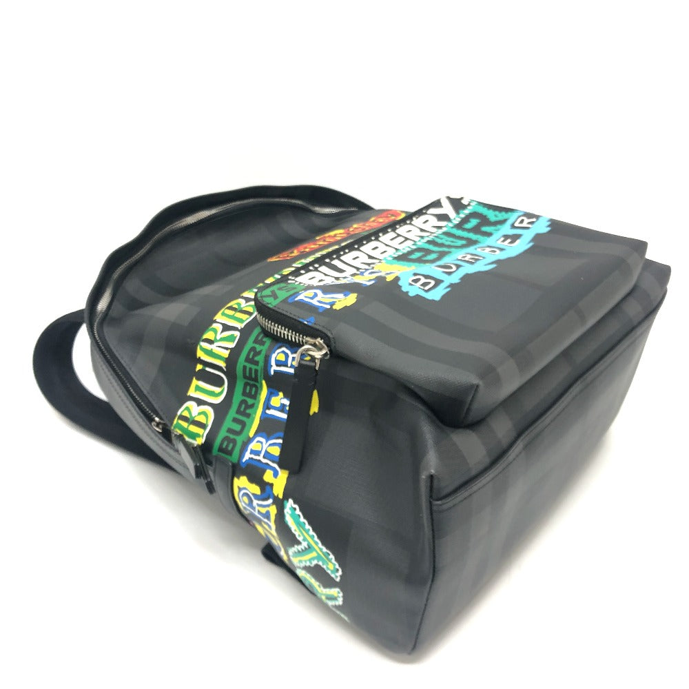 BURBERRY Backpack PVC gray graphic Women Used Authentic