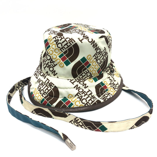 GUCCI hat 652942 Nylon White x blue Reversible logo THE NORTH FACE North Face collaboration unisex(Unisex) Used Authentic
