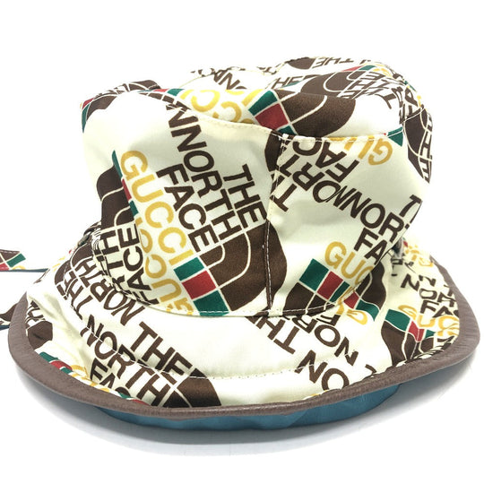 GUCCI hat 652942 Nylon White x blue Reversible logo THE NORTH FACE North Face collaboration unisex(Unisex) Used Authentic