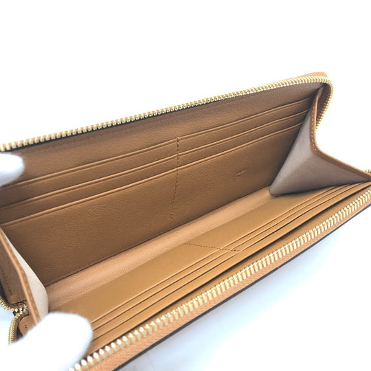 MCM Long Wallet Purse leather brown x blue x green Vicetos Logogram Wallet unisex Secondhand Authentic