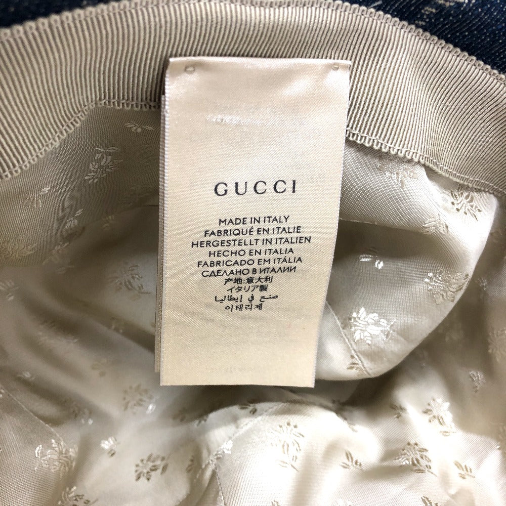 GUCCI hat 576371 cotton blue GG denim Women S Used Authentic
