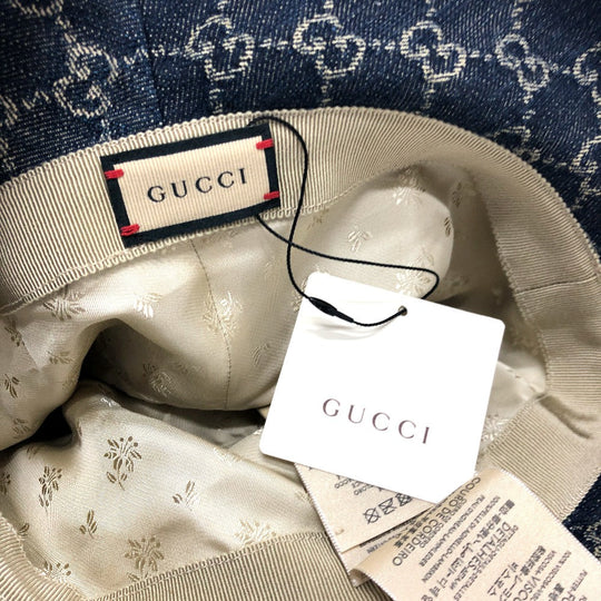 GUCCI hat 576371 cotton blue GG denim Women S Used Authentic