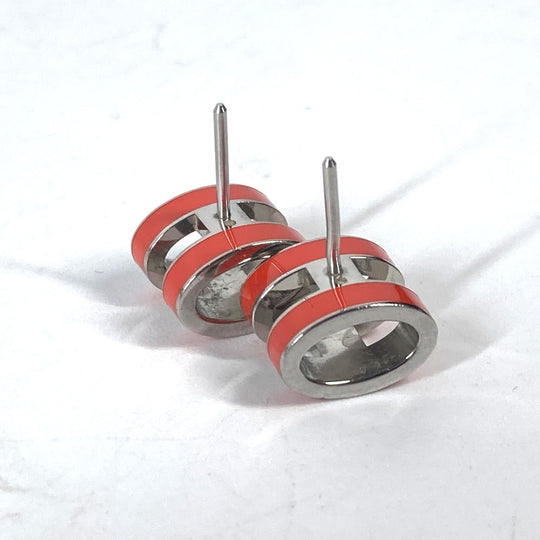 HERMES Pierce Gold Plated Orange H logo pop ash mini Women Used Authentic