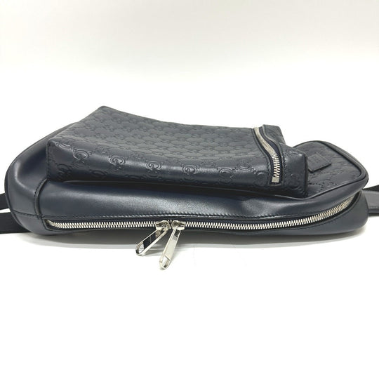 GUCCI Shoulder Bag 450970 leather black Guccisima Sling bag mens Used Authentic