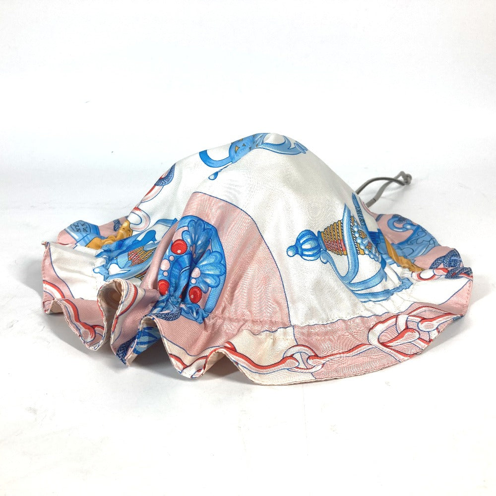 HERMES Pouch silk pink Drawstring pouch Petith Women Used Authentic