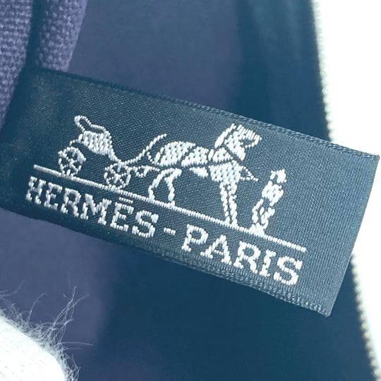 HERMES Pouch cotton Navy logo flat Yachting PM unisex(Unisex) Used Authentic