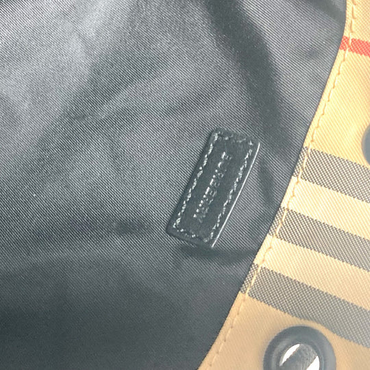 BURBERRY Pouch Nylon beige logo check drawstring bag Women(Unisex) Used Authentic