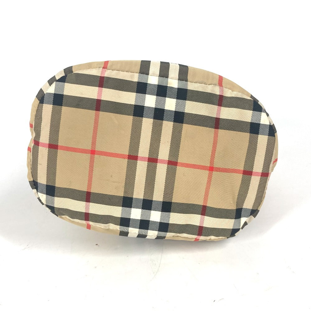BURBERRY Pouch Nylon beige logo check drawstring bag Women(Unisex) Used Authentic