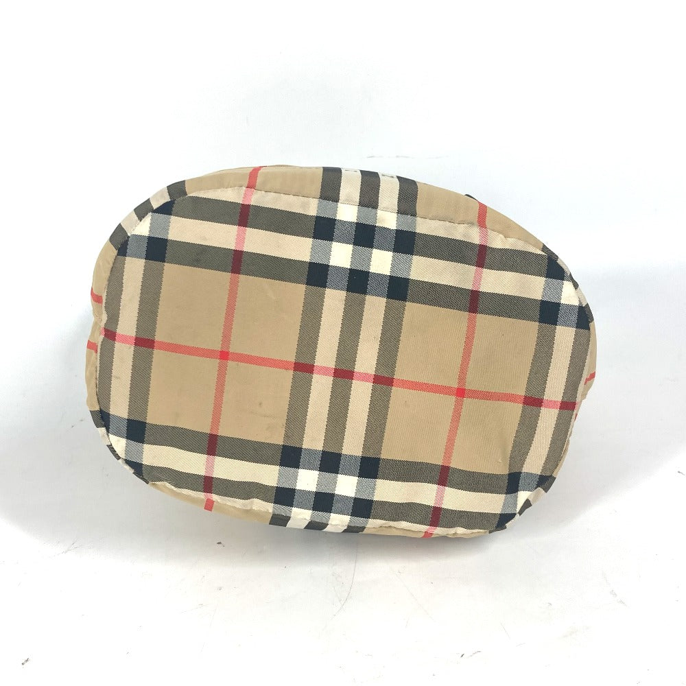 BURBERRY Pouch Nylon beige logo check drawstring bag Women(Unisex) Used Authentic