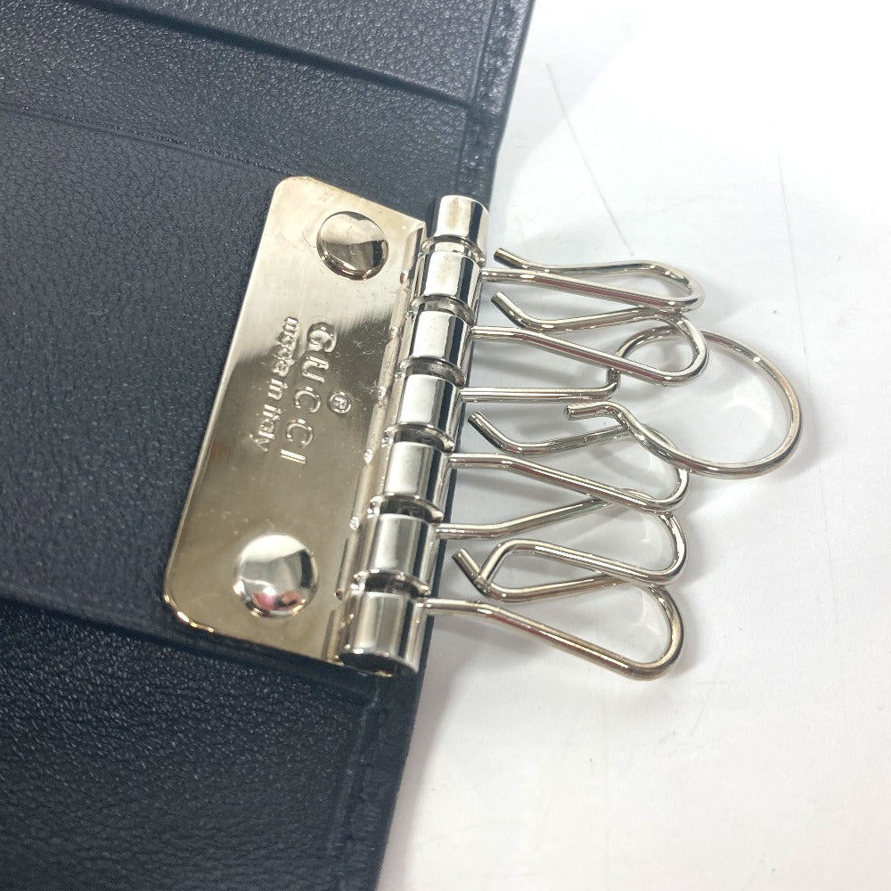 GUCCI Key case Key holder  181680 Sima leather black Guccisima GG 6-key set unisex(Unisex) Used Authentic