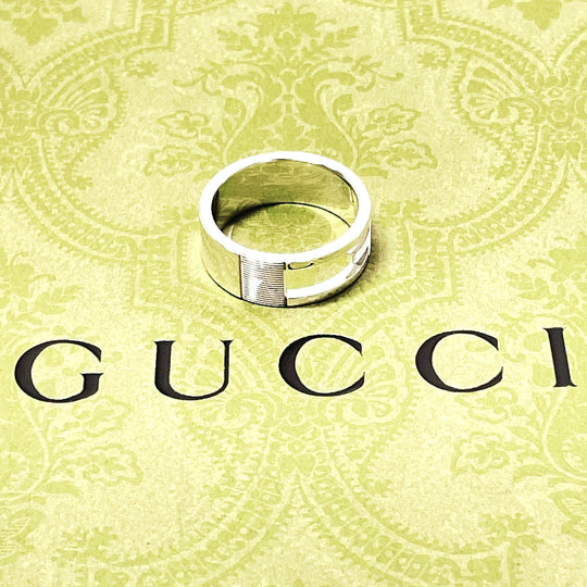 GUCCI Ring Silver925 Silver Branded Cutout G mens(Unisex) 21 Used Authentic
