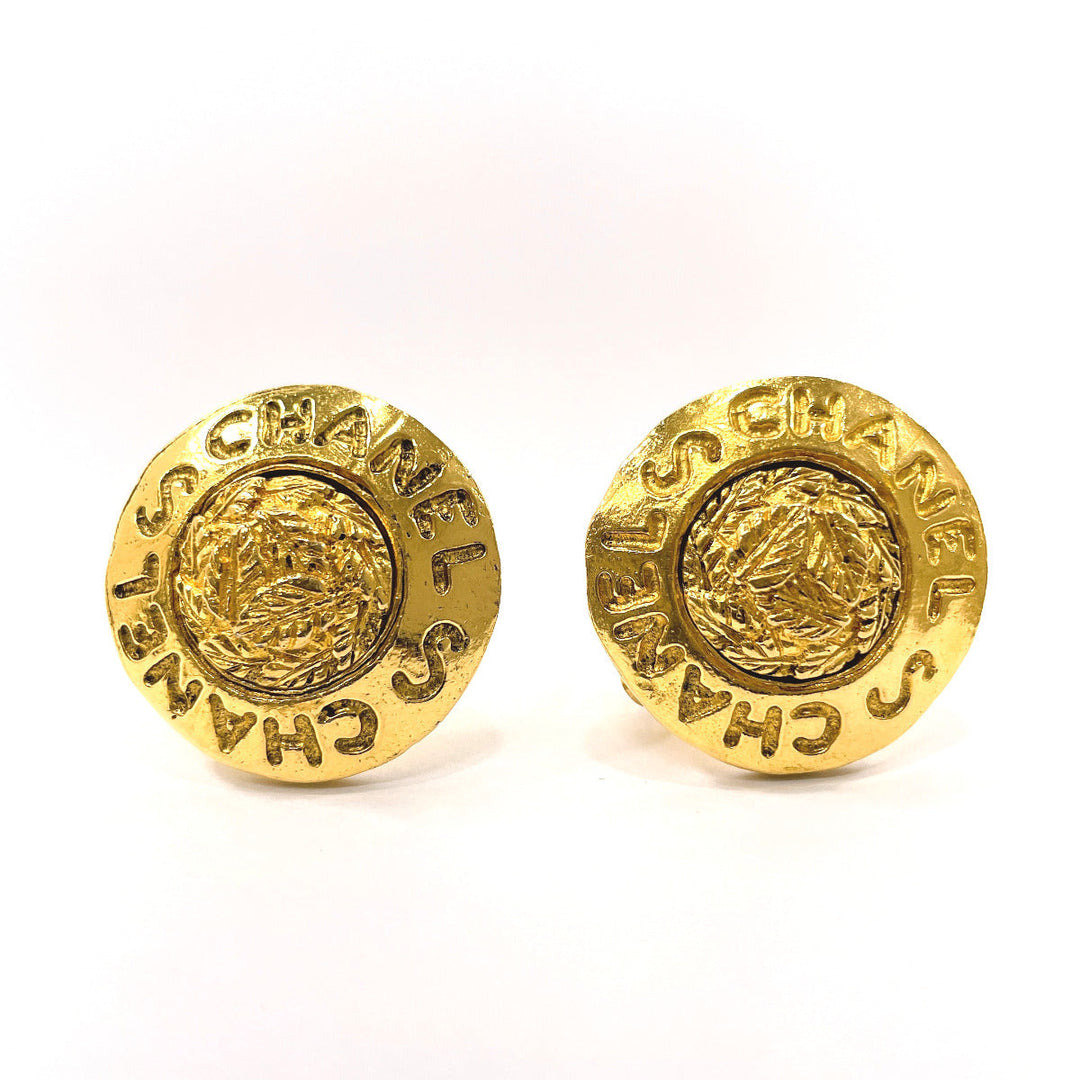 CHANEL Earring metal gold logo