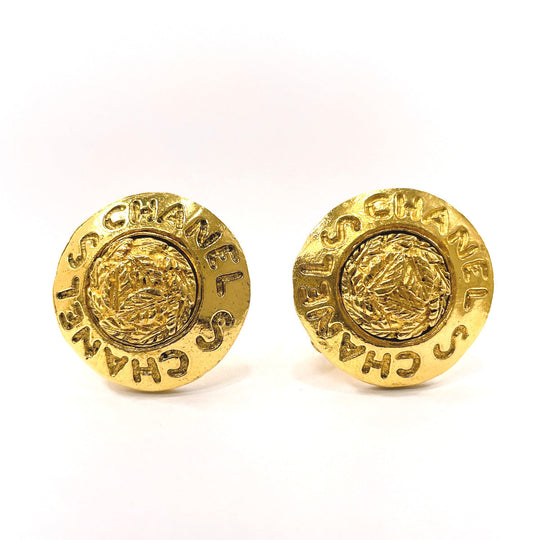 CHANEL Earring metal gold logo