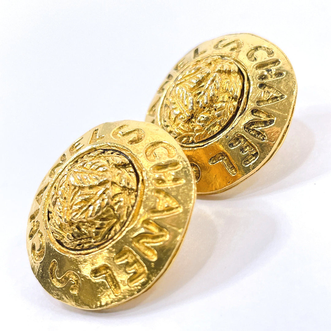 CHANEL Earring metal gold logo