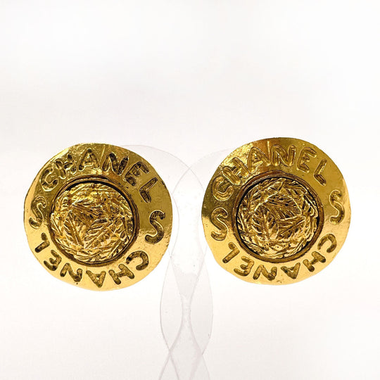 CHANEL Earring metal gold logo