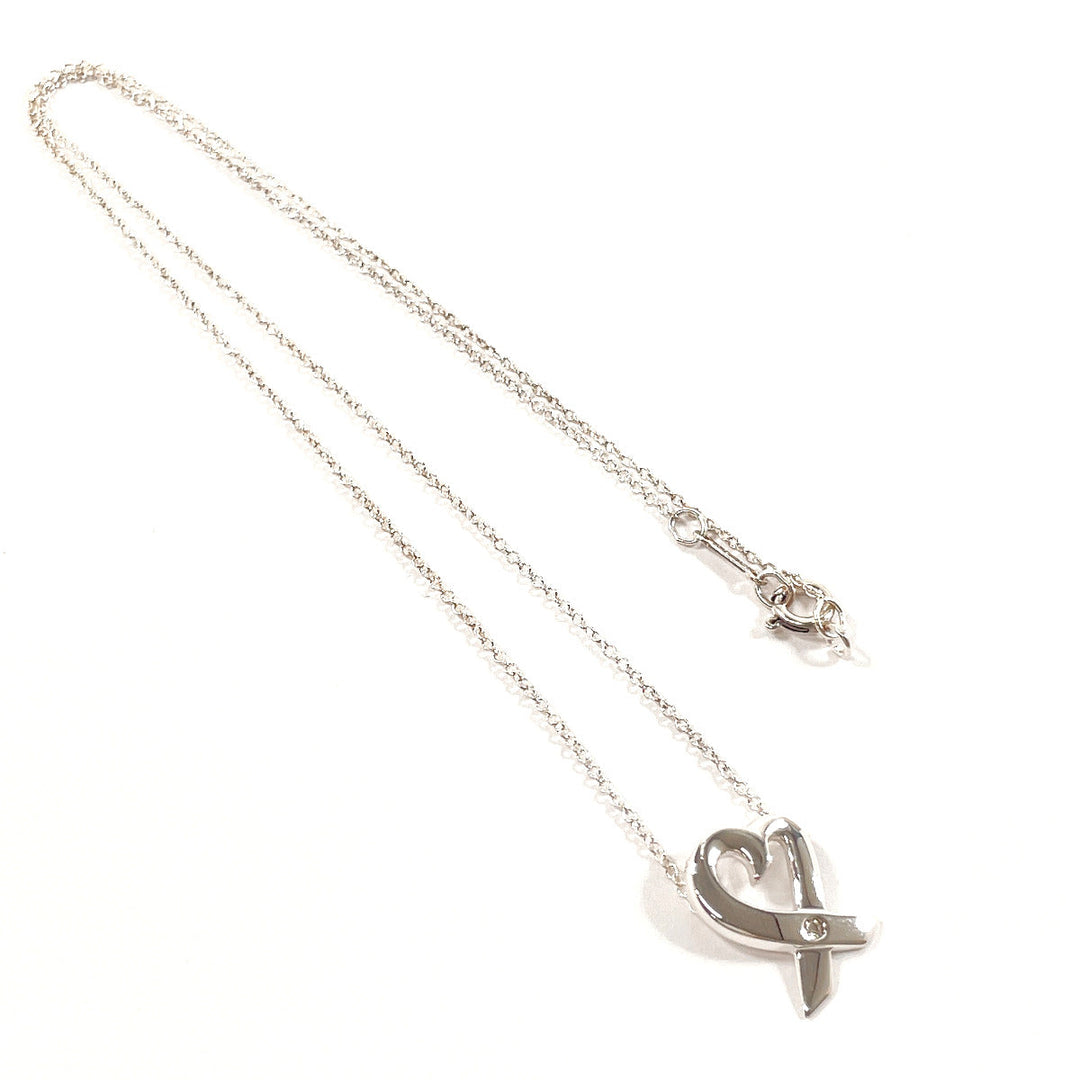 TIFFANY&Co. Necklace Silver925, Diamond Silver Paloma Picasso Rubbing Heart 1P Diamond